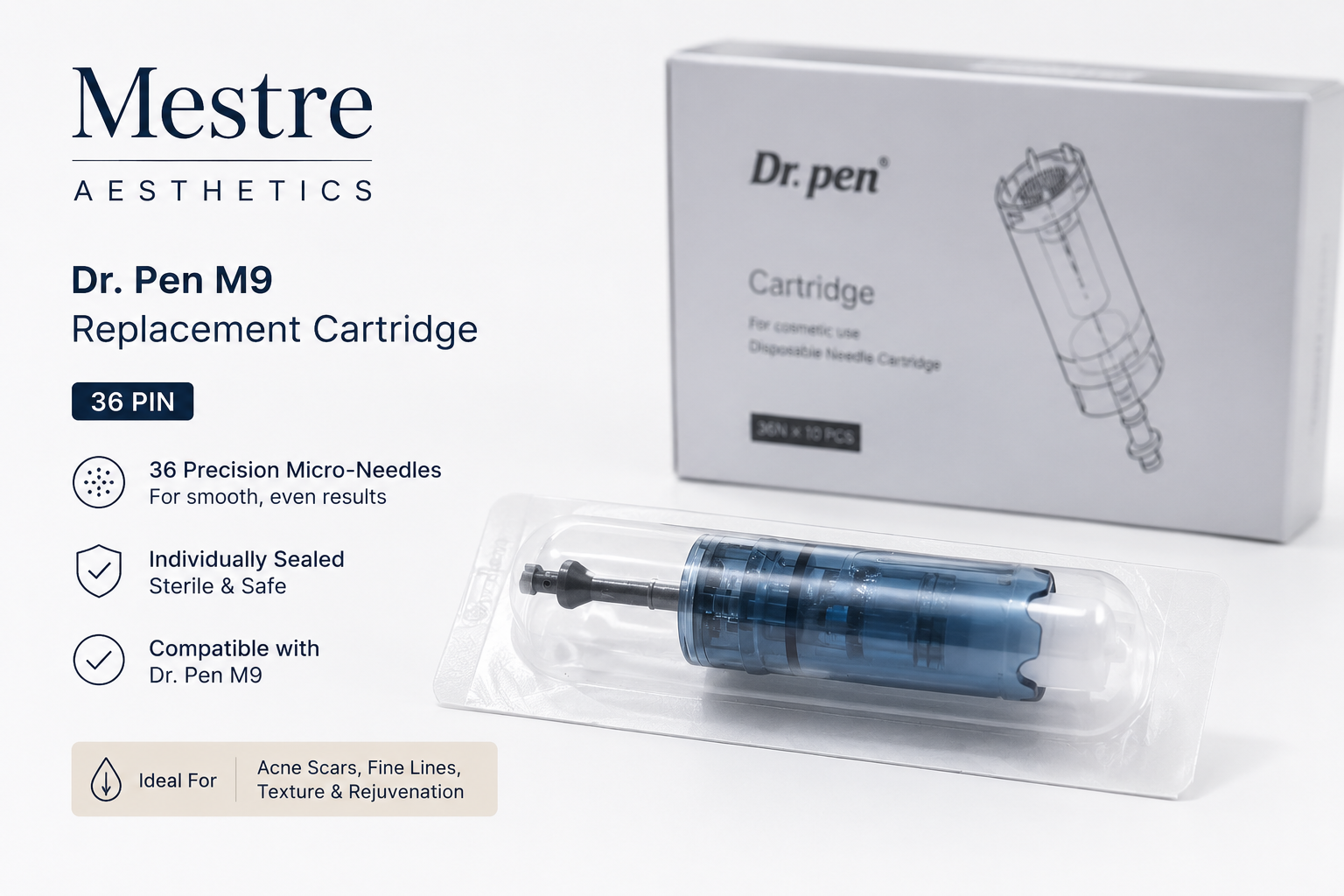 Dr. Pen M9 Replacement Cartridges (36-Pin or Nano) – 10 Pack